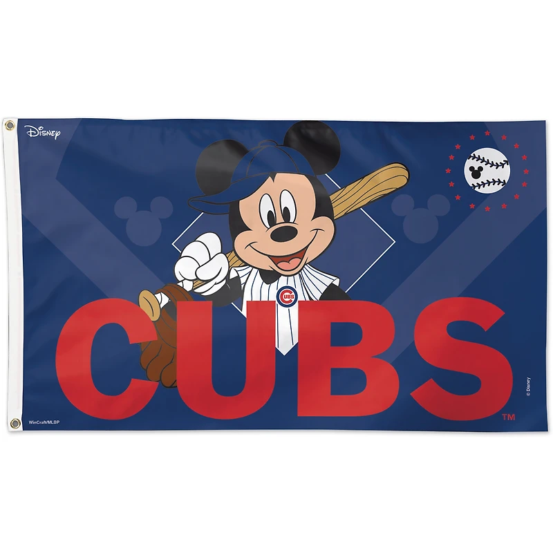 Drapeau Disney de luxe WinCraft Chicago Cubs, simple face, 91 x 152 cm