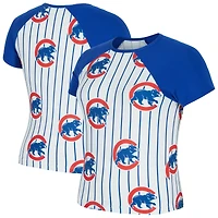 Women's Concepts Sport  White Chicago Cubs Outbound Pinstripe Raglan Top