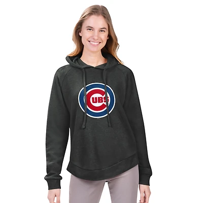 Sweat à capuche en molleton raglan Jordan Angel G-III 4Her par Carl Banks pour femme, couleur anthracite chiné, des Chicago Cubs