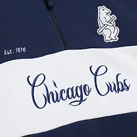 Pull zippé quart de tour bleu marine pour femme Mitchell & Ness Chicago Cubs Cooperstown Collection
