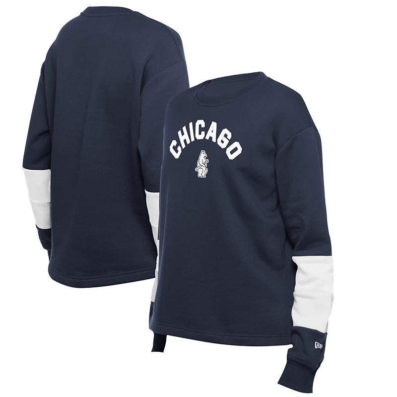Sweat-shirt à enfiler Game Day Color bleu marine Chicago Cubs New Era pour femme