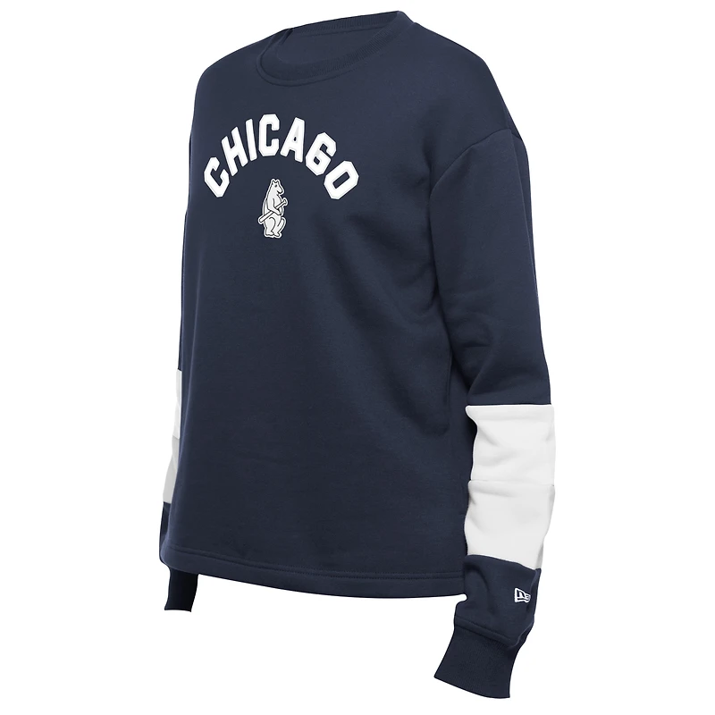 Women's New Era Navy Chicago Cubs Game Day Color Pullover Sweatshirt