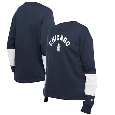 Women's New Era  Navy Chicago Cubs Game Day Color Pullover Sweatshirt