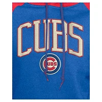 Women's New Era  Royal Chicago Cubs Cooperstown Collection Cropped Raglan Pullover Hoodie