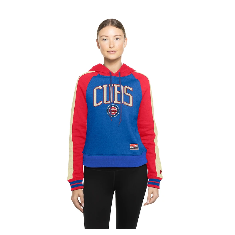Sweat à capuche court manches raglan pour femme de la collection Cooperstown des Royal Chicago Cubs New Era