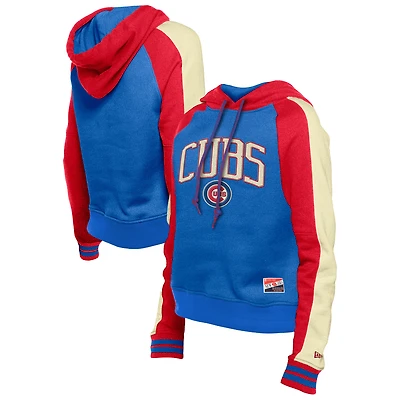 Sweat à capuche court manches raglan pour femme de la collection Cooperstown des Royal Chicago Cubs New Era