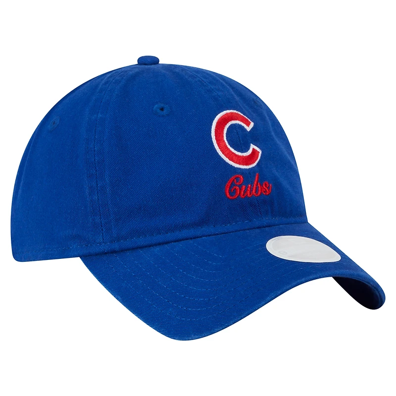 Casquette ajustable New Era Royal Chicago Cubs Preppy Team 9TWENTY pour femme
