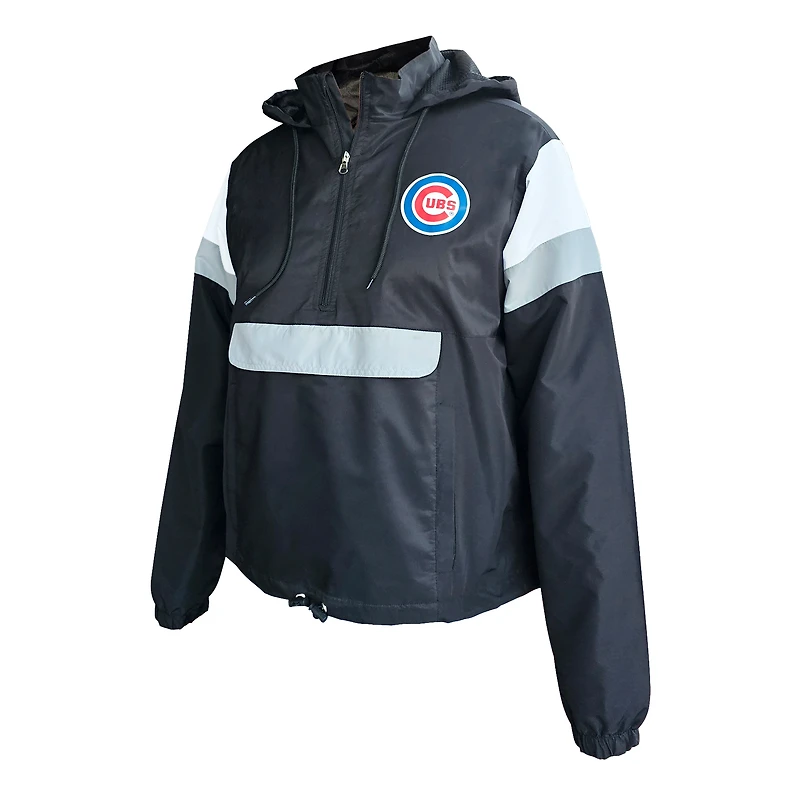 Veste à capuche anorak fermeture éclair quart de tour pour femme Profile Black Chicago Cubs