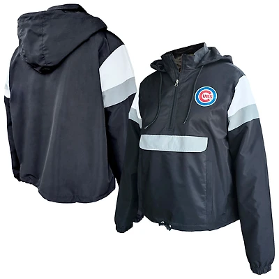 Veste à capuche anorak fermeture éclair quart de tour pour femme Profile Black Chicago Cubs