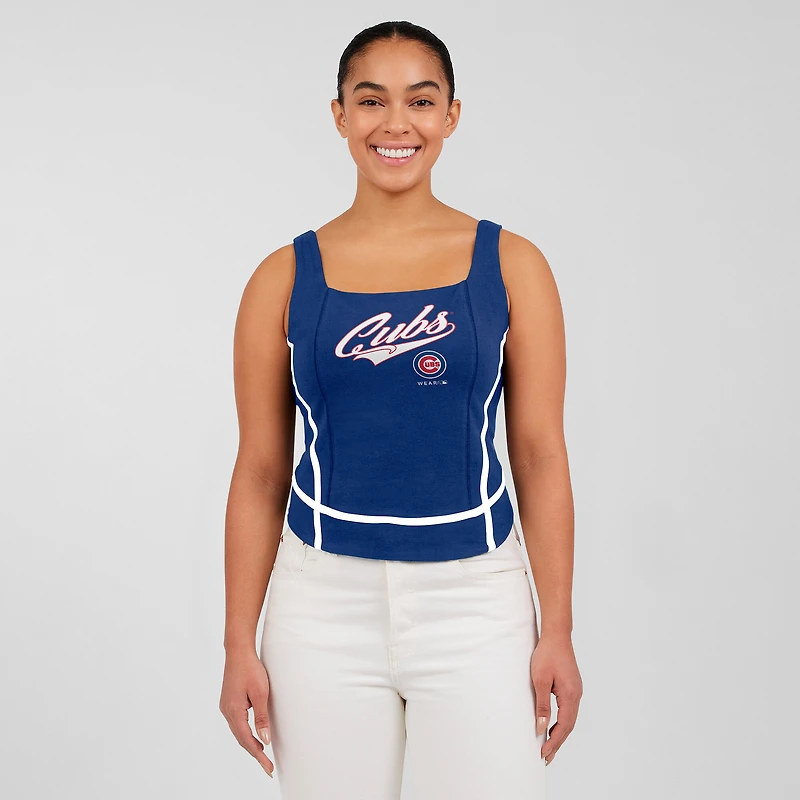 Débardeur à col carré Royal Chicago Cubs pour femme WEAR by Erin Andrews