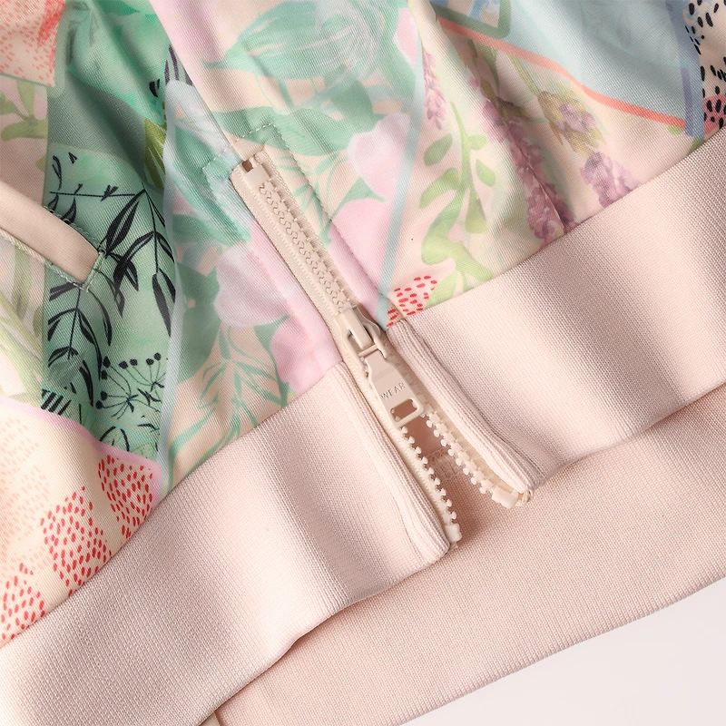 Women's WEAR by Erin Andrews Sand Chicago Cubs Raglan Full-Zip Track Jacket