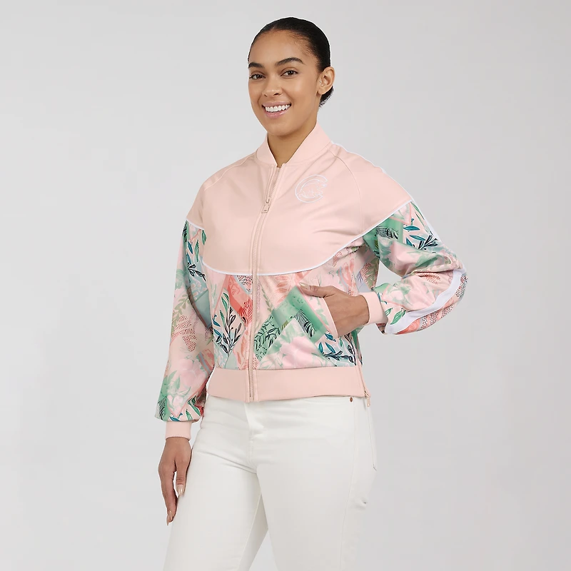 Veste de survêtement zippée entièrement raglan des Chicago Cubs pour femme WEAR by Erin Andrews Sand