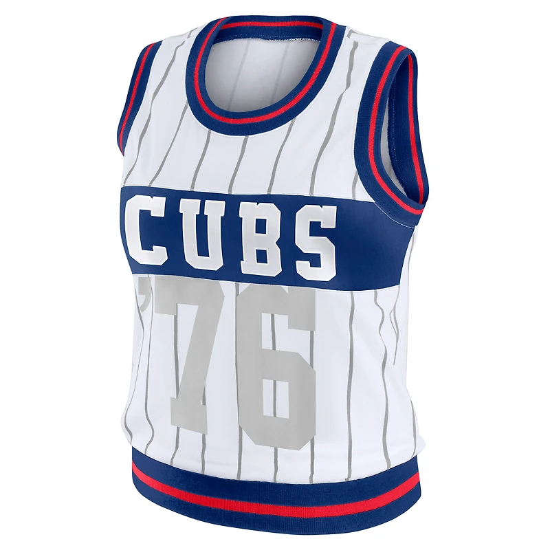 Women's WEAR by Erin Andrews  White Chicago Cubs Sporty Tank Top