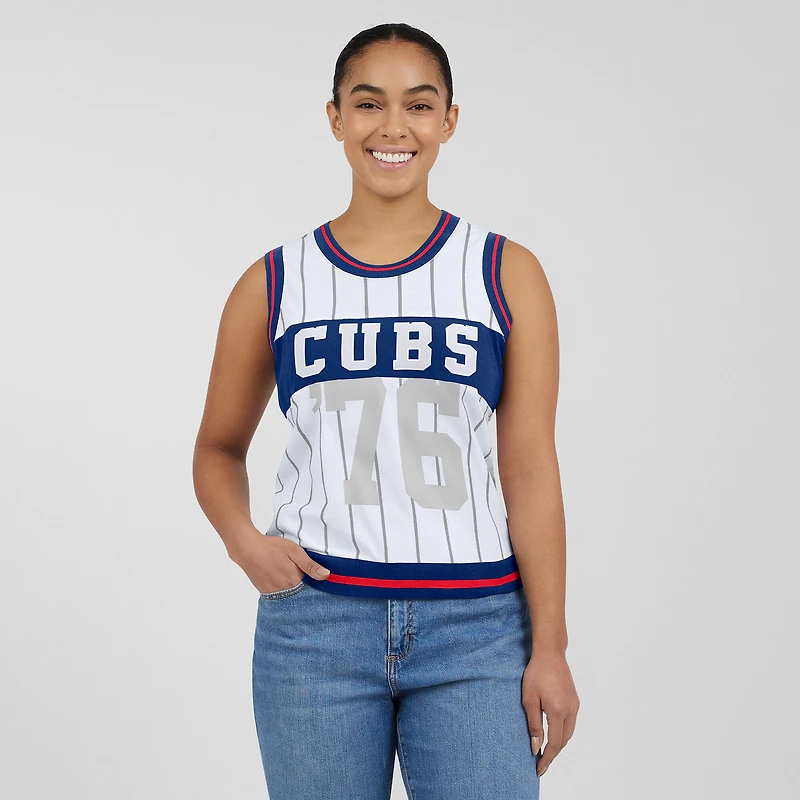 Women's WEAR by Erin Andrews  White Chicago Cubs Sporty Tank Top