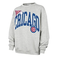 Sweat-shirt oversize pour femme, gris, Chicago Cubs, modèle 47, avec logo arqué.