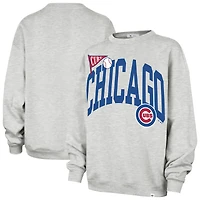 Sweat-shirt oversize pour femme, gris, Chicago Cubs, modèle 47, avec logo arqué.