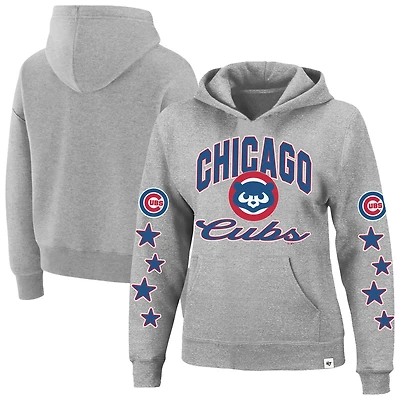 Sweat à capuche grande taille pour femme, gris chiné, Chicago Cubs, motif œil étoilé, modèle '47