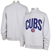 Women's '47  Heather Gray Chicago Cubs Subtle Muse Mock Neck Sweatshirt