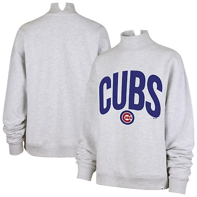 Women's '47 Heather Gray Chicago Cubs Subtle Muse Mock Neck Sweatshirt