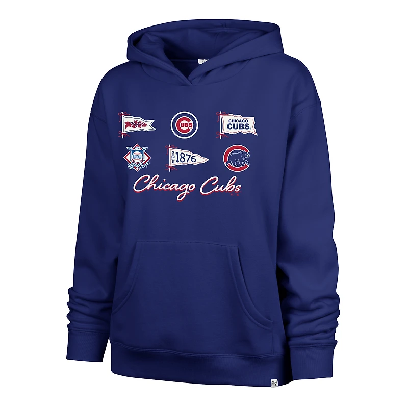Women's '47  Royal Chicago Cubs Bow & Banners Naomi Hoodie
