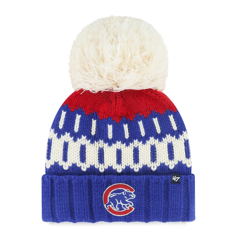 Bonnet en tricot à revers Felicity '47 Royal Chicago Cubs pour femme avec pompon