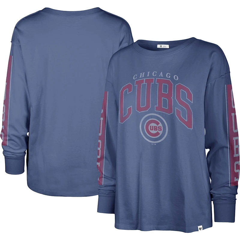 T-shirt à manches longues pour femme '47 Royal Chicago Cubs Statement