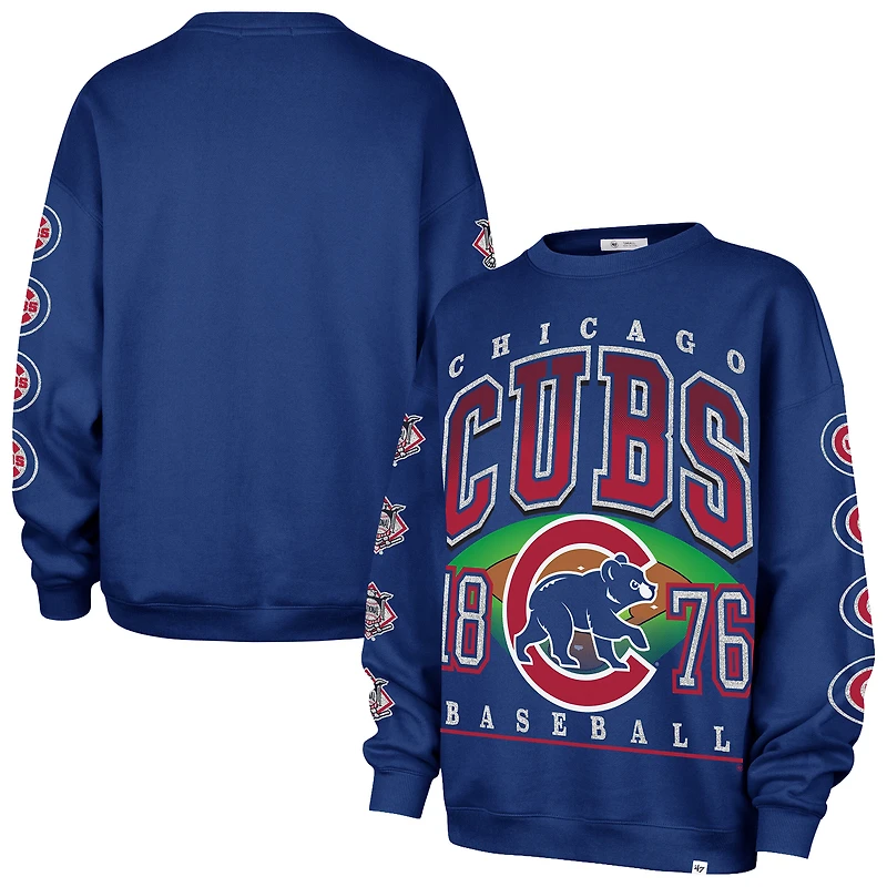 Women's '47 Royal Chicago Cubs Trendy Team Go Big Oversized Sweatshirt