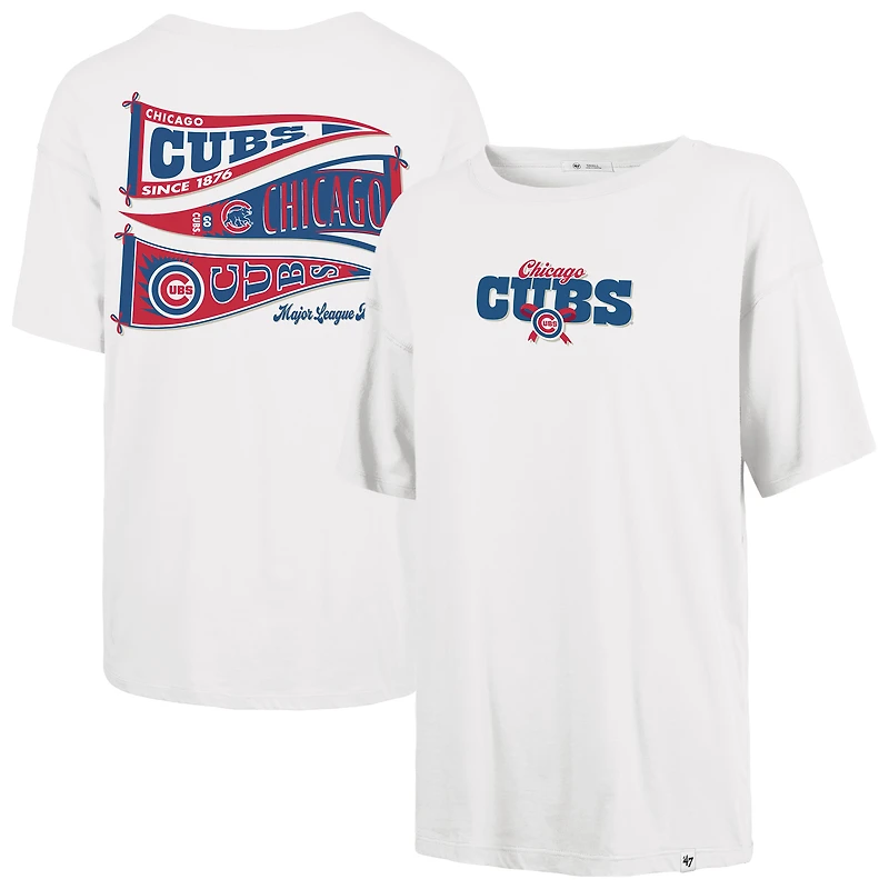 Women's '47  Sand Chicago Cubs Bow & Banner Sadie T-Shirt