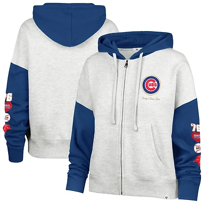 Sweat à capuche zippé pour femme '47 x Stoney Clover Lane, gris chiné/bleu royal