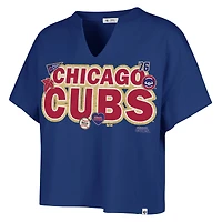 T-shirt oversize à col cranté pour femme '47 x Stoney Clover Lane Royal Chicago Cubs