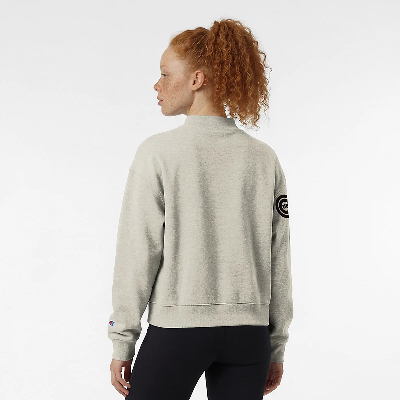 Women's Champion Stone Chicago Cubs Triumph Tri-Blend Sweatshirt