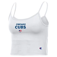 Women's Champion White Chicago Cubs America Scoop Tank Top