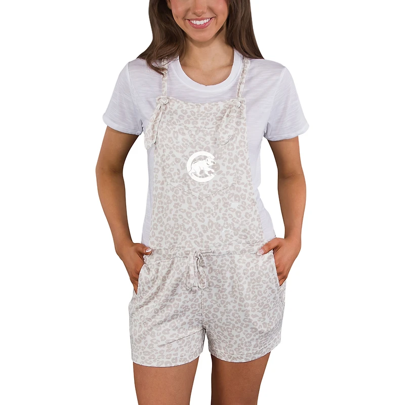 Women's Concepts Sport Cream Chicago Cubs Montana Hacci Knit Romper Overalls