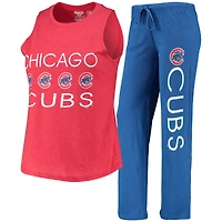 Concepts Sport Ensemble de nuit pour femme avec débardeur et pantalon Chicago Cubs Meter Muscle Royal/rouge