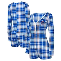 Combinaison en tricot à col V carreaux Ashford Sport Royal Chicago Cubs pour femme