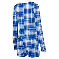 Combinaison en tricot à col V carreaux Ashford Sport Royal Chicago Cubs pour femme
