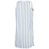 Chemise de nuit sans manches en tricot à fines rayures pour femme Concepts Sport Chicago Cubs Reel Blanc