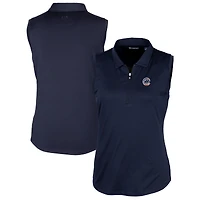 Women's Cutter & Buck Navy Chicago Cubs Americana Logo DryTec Forge Stretch Sleeveless Polo