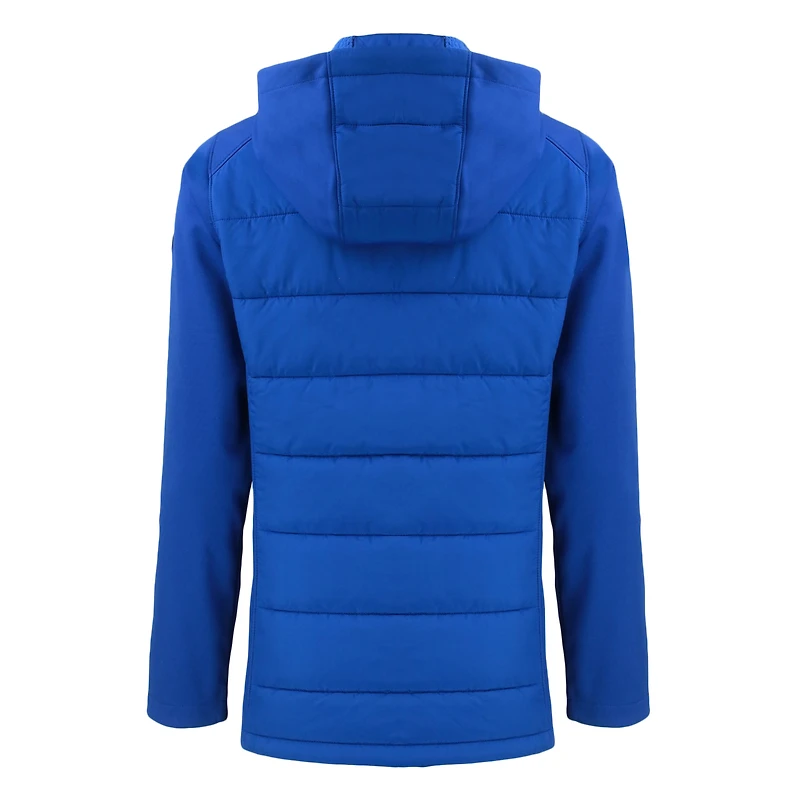 Veste à capuche entièrement zippée en softshell recyclée Evoke Hybrid Eco pour femme des Chicago Cubs Cutter & Buck Royal