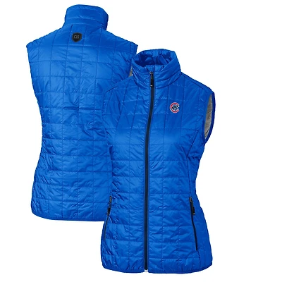 Gilet matelassé entièrement zippé PrimaLoft Eco pour femme Cutter & Buck Royal Chicago Cubs Rainier