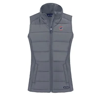 Women's Cutter & Buck  Steel Chicago Cubs Evoke Hybrid Eco Softshell Recycled Full-Zip Vest