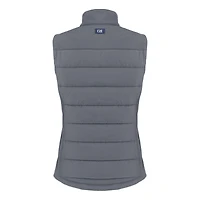 Women's Cutter & Buck  Steel Chicago Cubs Evoke Hybrid Eco Softshell Recycled Full-Zip Vest