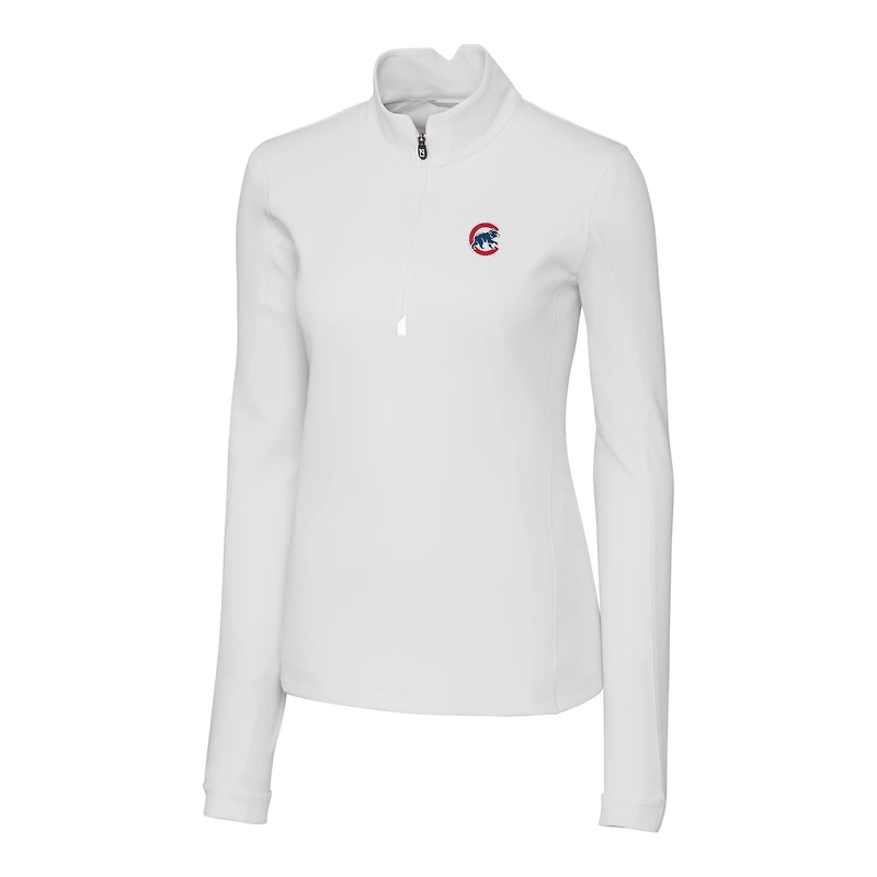 Pull-over zippé quart de tour DryTec Traverse Stretch pour femme, blanc, des Chicago Cubs, Cutter & Buck