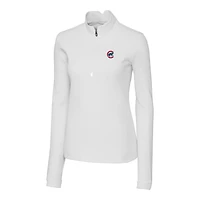Pull-over zippé quart de tour DryTec Traverse Stretch pour femme, blanc, des Chicago Cubs, Cutter & Buck