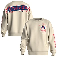 Sweat-shirt polaire beige à motif graffiti des Chicago Cubs pour femme, de la marque Fanatics.