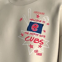 Women's Fanatics  Beige Chicago Cubs Graffiti Fleece Sweatshirt