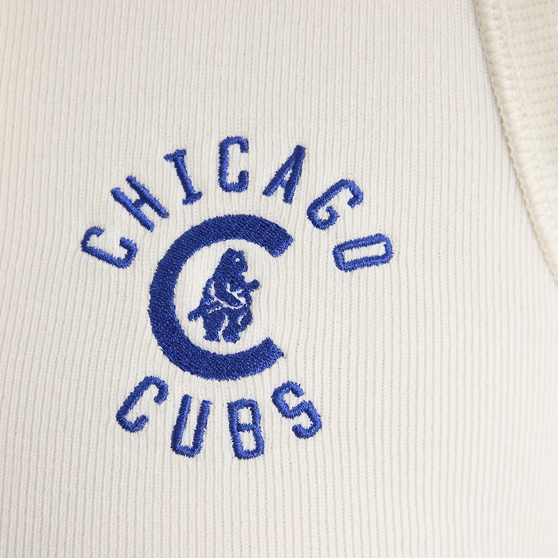 Women's Fanatics Bisque Chicago Cubs Iconic Ribbed Knit Tank