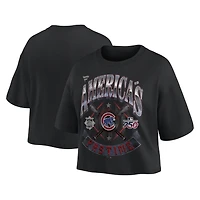T-shirt court Fanatics pour femmes, noir, Chicago Cubs, style américain
