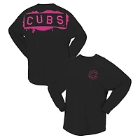 T-shirt à manches longues noir fluo des Chicago Cubs pour femme Fanatics