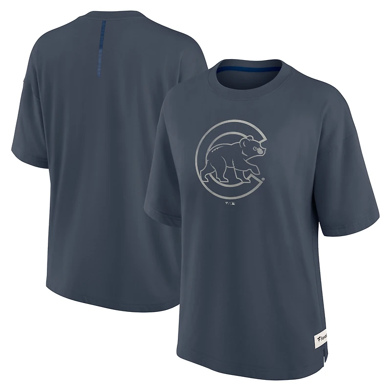 Women's Fanatics Blue Chicago Cubs Oversized Elements Raw Edge Future Ground T-Shirt